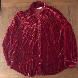 COLDWATER CREEK SILK CRUSHED VELVET TOP